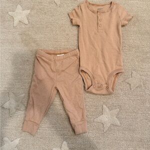Carter's 3-6 Brown Striped Kids Matching Set